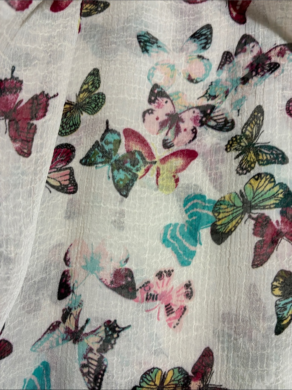No Boundaries Cream Butterfly Ruffle Tie Tank - Picture 5 of 8